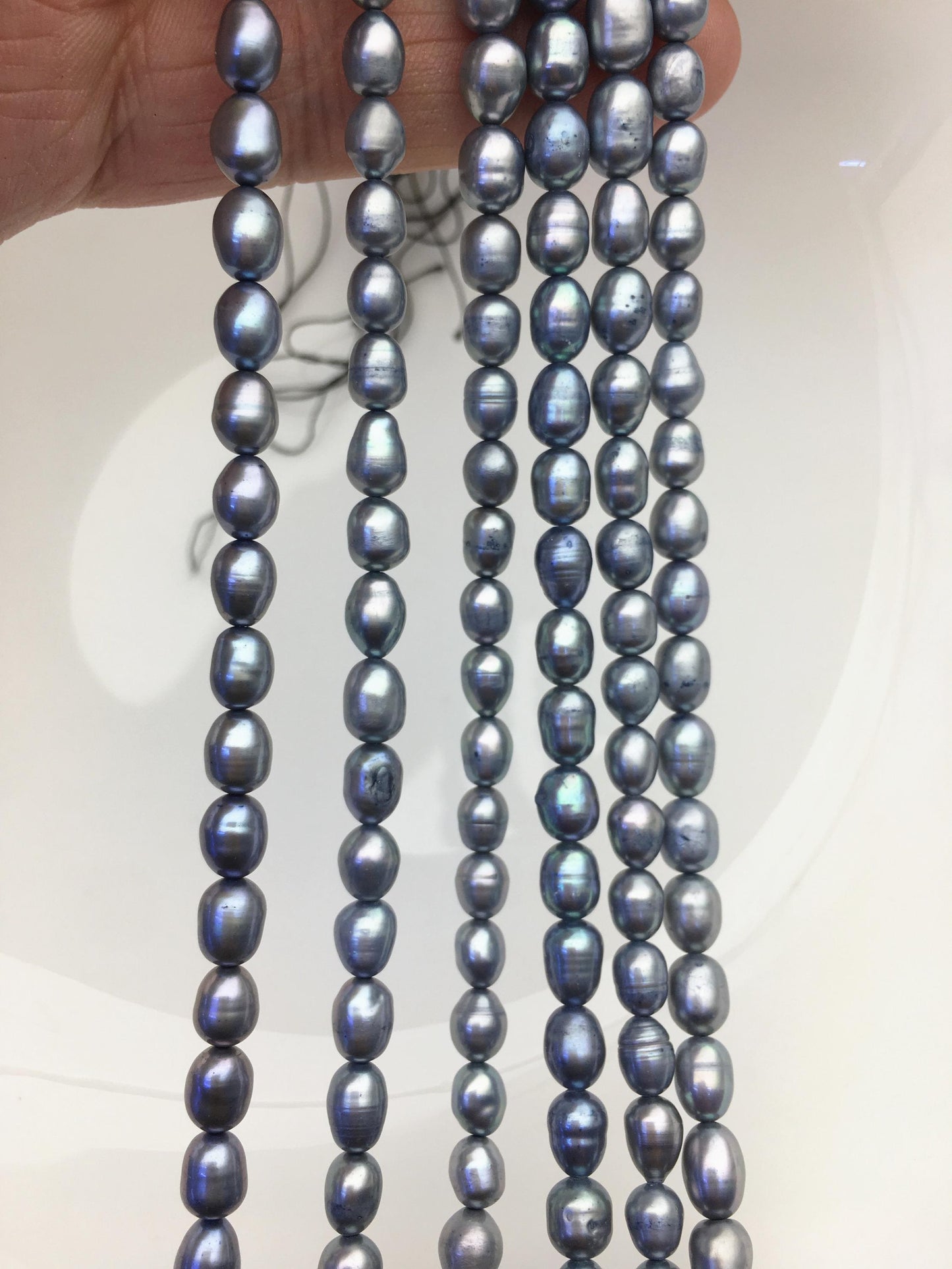 AA 5-5.5mm gray blue freshwater pearls,LR5-T4