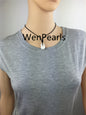 30% OFF,Flameball pearl and leather necklace,Baroque Freshwater Pearl Drop Necklace,Flaming ball pearl necklace,wholesale,Le2-018