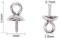 20pcs 3mmx6.5mm sterling silver Small Hole Cup Pearl Screw Eye Pin Bail Peg Pendants for Half Drilled Beads Jewelry Making,ASL-P-017