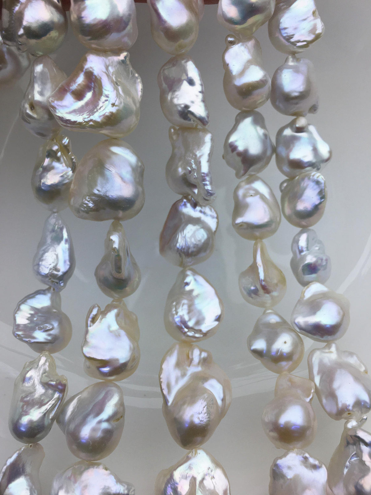 15.5'' AAA 13-17mm white flame ball pearl,FL15-3A-7-43