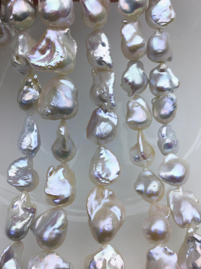 15.5'' AAA 13-17mm white flame ball pearl,FL15-3A-7-43