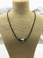 1pc 13-15mm huge big Tahitian Pearl Choker Necklace,Pearl Leather Necklace,Black Leather Pearl necklace,Le11-003