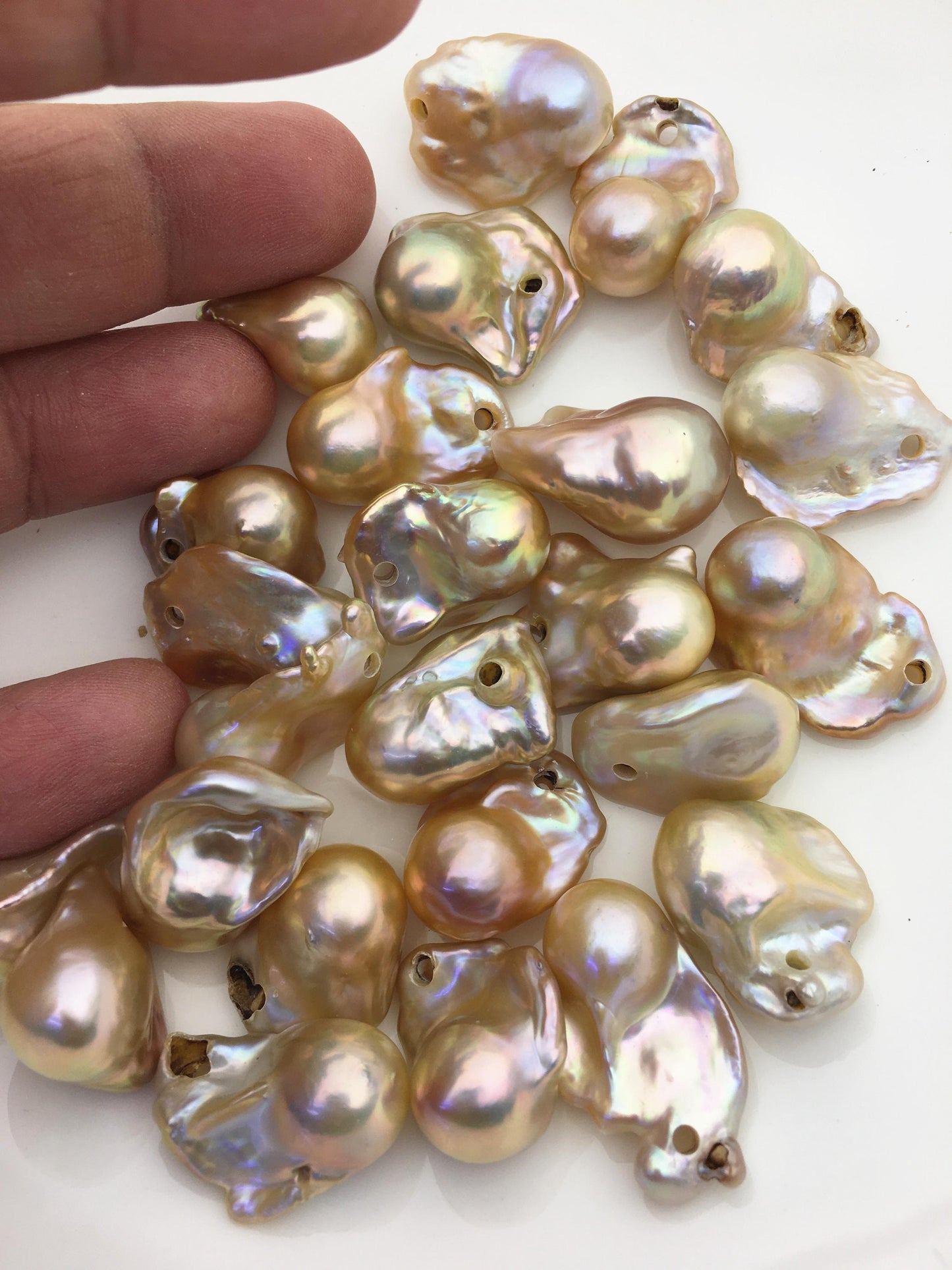 10pcs AA+ 14-20mm peach orange natural color flame ball pearl,2.2mm large hole,FL15-T4-34