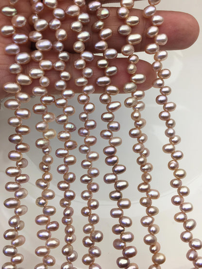 AAA 4-4.5mm purple rice freshwater pearls,Cultured white rice freshwater pearls beads strand,Valentine's Day gift,LR4-3A-46