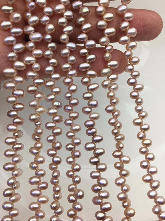 AAA 4-4.5mm purple rice freshwater pearls,Cultured white rice freshwater pearls beads strand,Valentine's Day gift,LR4-3A-46