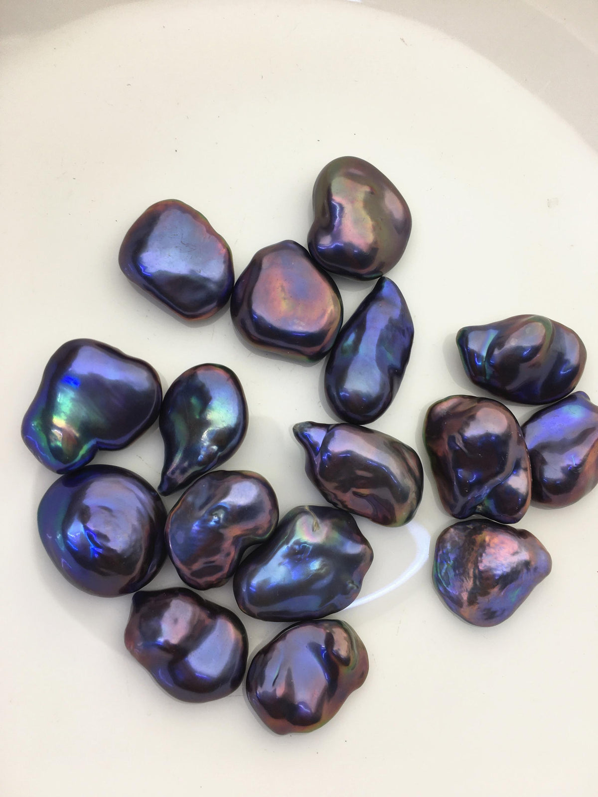 16pcs AAA 13-20mm Big black blue rainbow baroque Pearl - no hole,FL15-T4-21