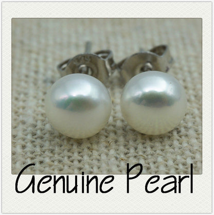 One pair white pink purple pearl earrings,Ivory Pearl studs,Sterling Silver,pearl stud earrings,kids stud,little girl earrings,SE1-008