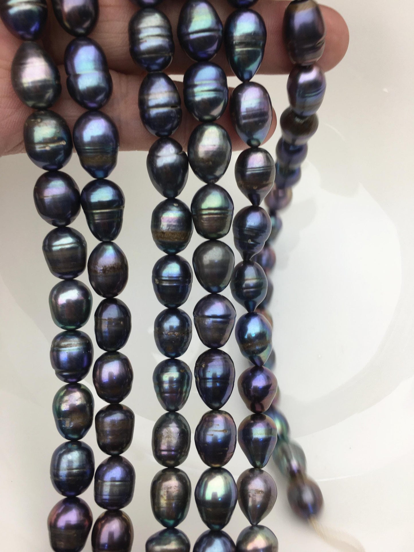 A+ 9.3-10.3mm tahitian like color big rice pearls,Cultured freshwater pearls beads,LR10-2A-20