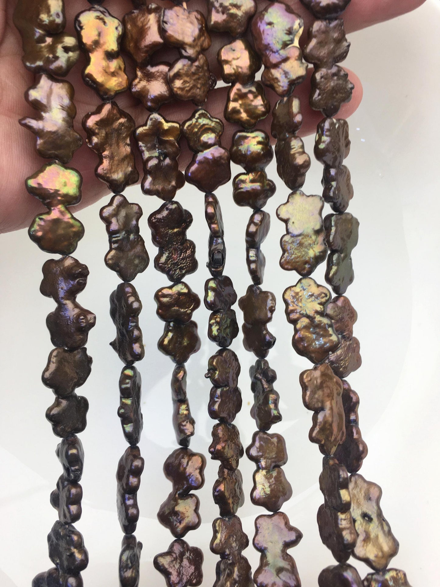 AA 10-12mm brown plum blossom Freshwater Pearl,ZS-119-27