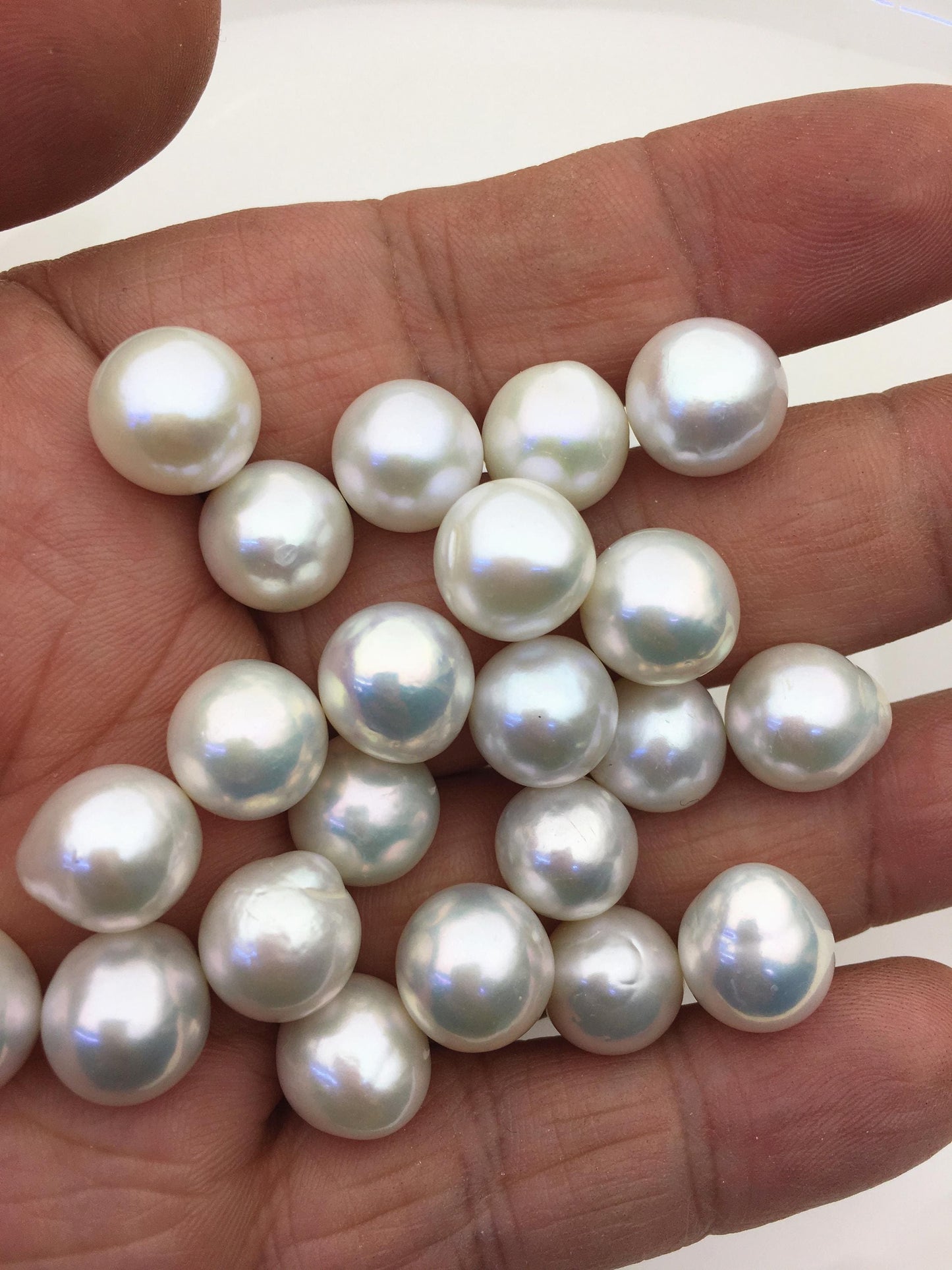 10pcs AAA 11-12mm BIG white rice freshwater pearls,no hole,LR11-3A-2