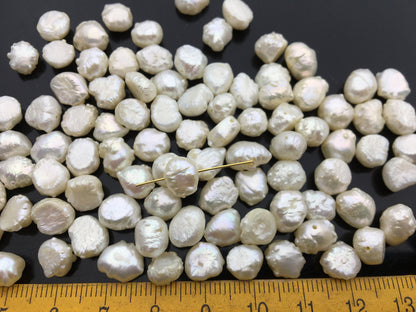 30pcs AA+ 7-8mm White Rosebud Freshwater Pearls,0.7mm through hole,ZS-119-8