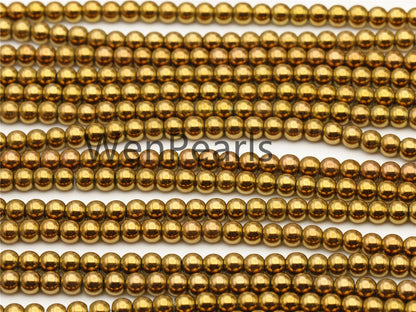 Hematite Brown 4mm Smooth Round,AAA, 105pcs,15.5 inches,G50-R4-004