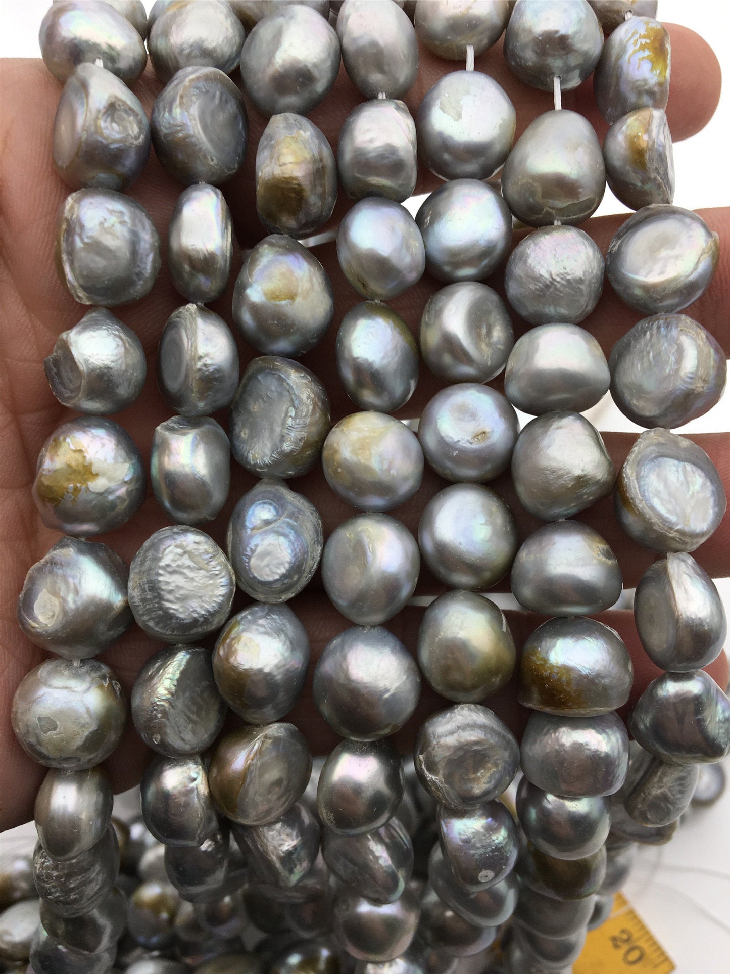 A 11-12.5mm gray bronze nugget freshwater pearls,Irregular Beads for Pearl Necklace Bracelet Earrings,LM13-T4