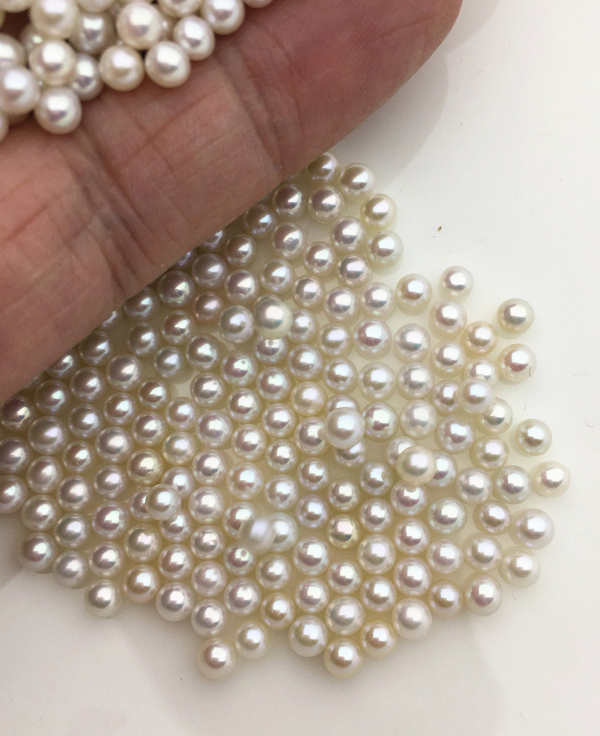 10pcs AAA 3.5-4mm white round seed freshwater pearls,half hole,through hole,Birthday, Anniversary for earrings,for pearl ring,RP3-3A-2