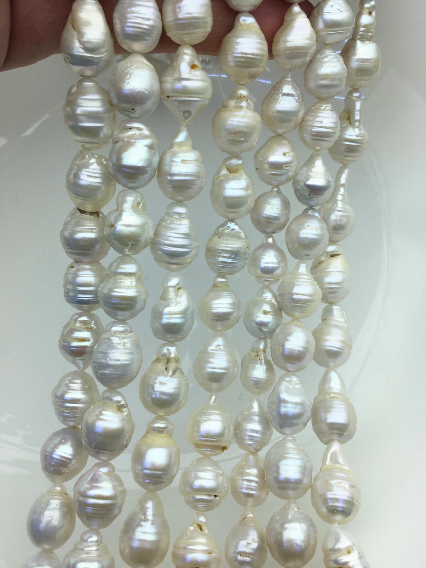 15.5'' AA 10-12mm white flame ball pearl,FL15-2A-5-78