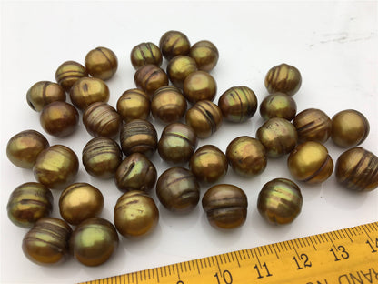 30pcs AA 12-13mm Brown Large potato freshwater pearl,dye brown color pearl,2.2mm,3mm large hole freshwater pearls,30pcs,CR12-2A-21
