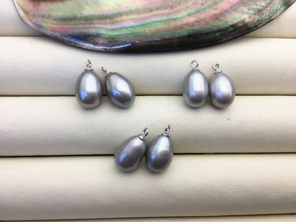 AAA 9mm Gray long rice pearl dangle earrings,S925 Sterling Sliver pearl earrings,pearl for women,SE3-T25