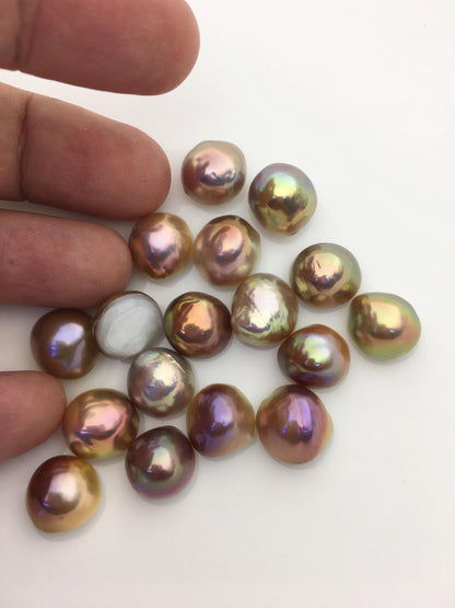 17pcs AAA 12-13mm Natural Rainbow Baroque Mabe Natural Rainbow Freshwater Pearls,no hole,MB-T49