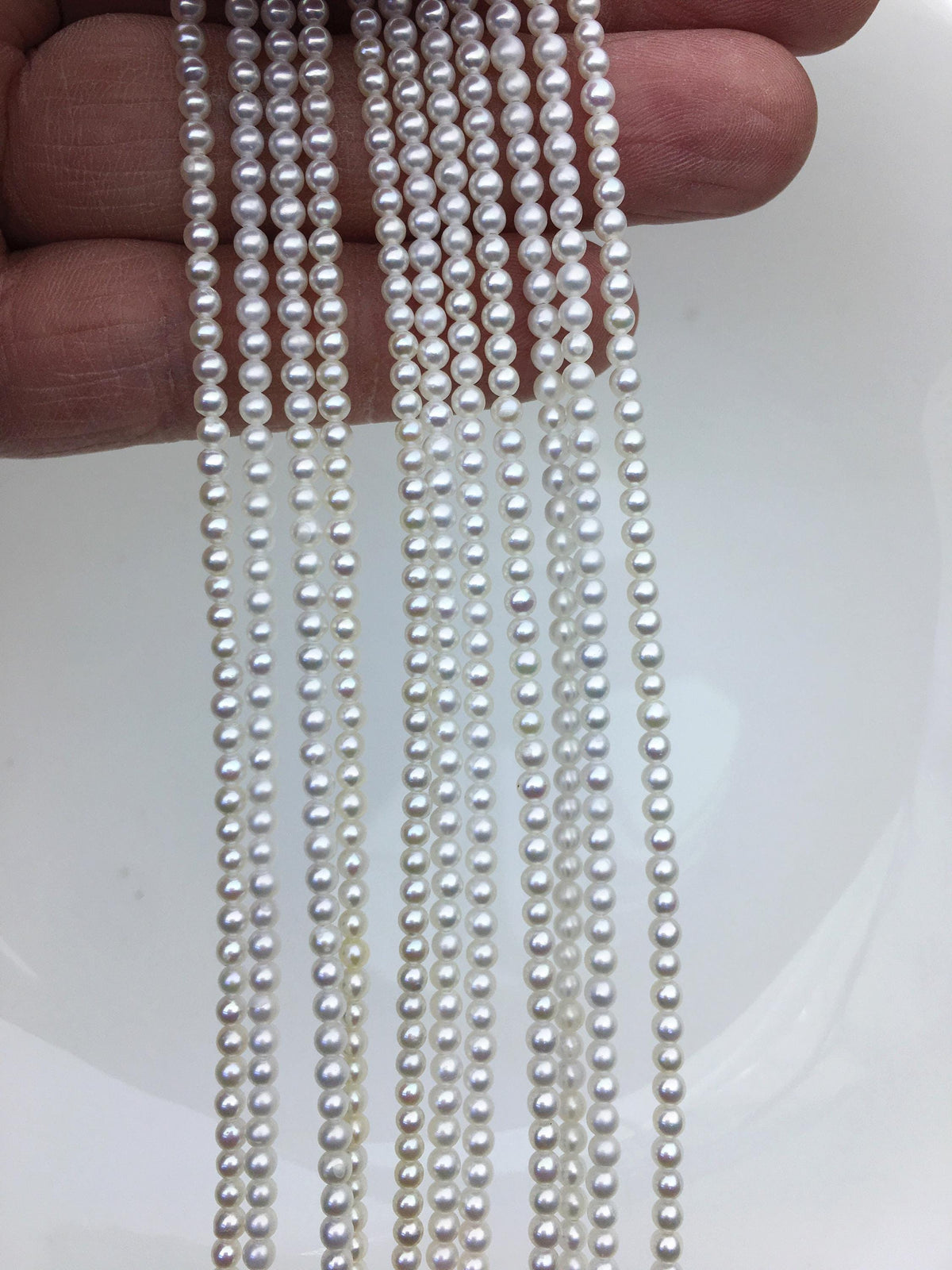 AAA 2.5-3mm tiny white round freshwater pearls,Rondelle pearl Beads,white freshwater pearl,loose strands,RP2-3A-16