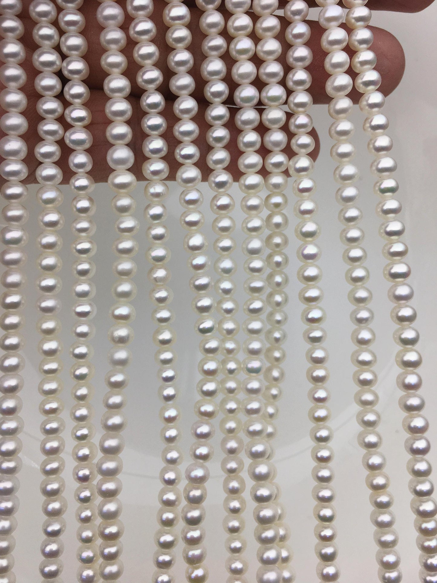 AAA 5-5.5mm white button round freshwater pearls,Rondelle pearl Beads,white freshwater pearl,loose strands,SM5-3A-3