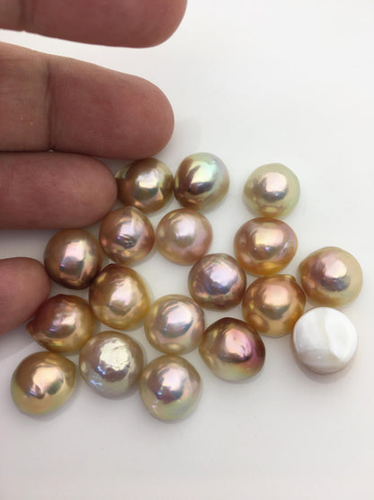 18cs AAA 12-13mm Baroque Freshwater Mabe Natural Mix Color Rainbow Freshwater Pearls,no hole,MB-T46