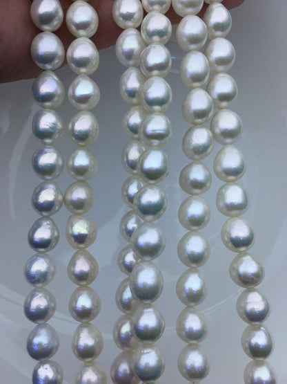 AAA 9-11mm White Oval Edison Freshwater Pearl,ED12-2A-5-70