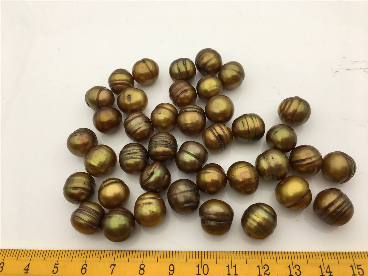 30pcs AA 12-13mm Brown Large potato freshwater pearl,dye brown color pearl,2.2mm,3mm large hole freshwater pearls,30pcs,CR12-2A-21