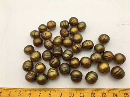 30pcs AA 12-13mm Brown Large potato freshwater pearl,dye brown color pearl,2.2mm,3mm large hole freshwater pearls,30pcs,CR12-2A-21