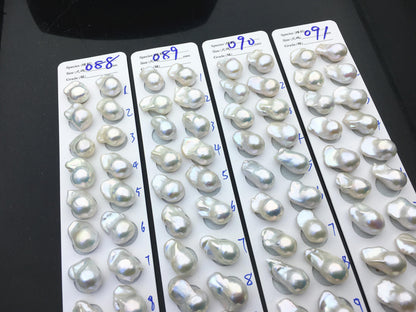 1 pair AAA 12-16x18-24mm White Flameball Pearl Pairs,Baroque Cultured Freshwater Pearl,flameball pearls,FL15-3A-8-49
