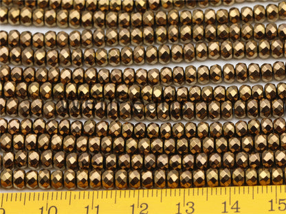 Hematite Brown,3x4mm Rondelle Beads,AAA, 125 beads,15.5 inches,G50-B34-004