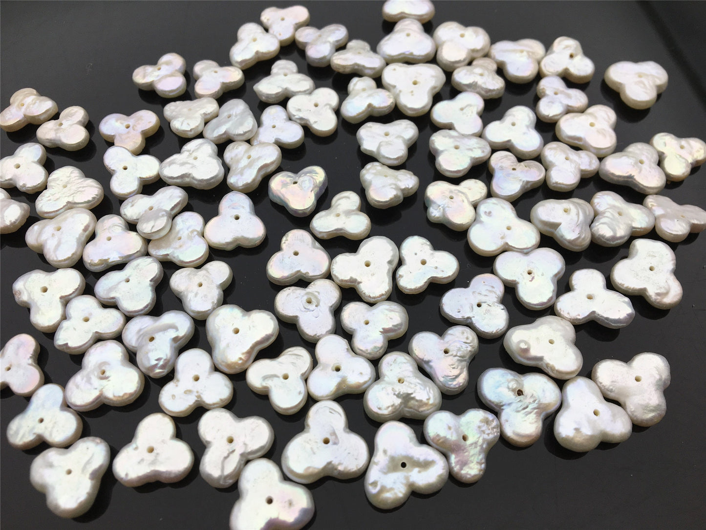 5pcs AA 11-13mm Triangle Flower White Pearl,Freshwater pearl Butterfly, for your design,Cultured Pearls Maggie Designs,ZS-17-10
