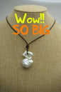big white baroque pearl and leather necklace,valentine's day,Le1-068