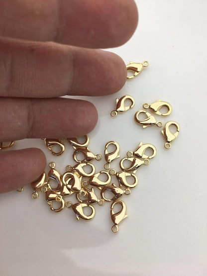 30pcs 7mmx12mm Gold Plated Lobster Clasps, WHOLESALE,AAL-017-3