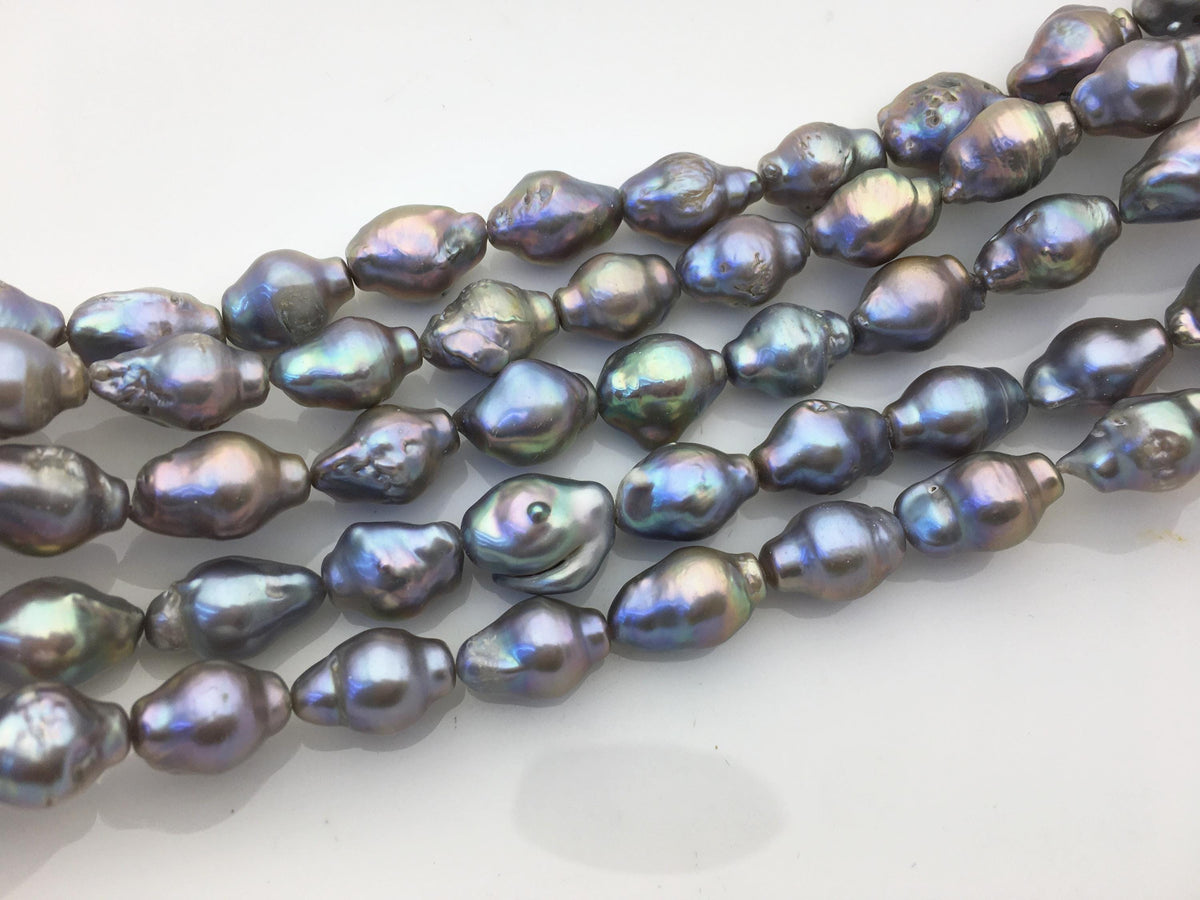 AA+ 10-12mm Gray Baroque Shape Freshwater Pearl,ZS-101-1