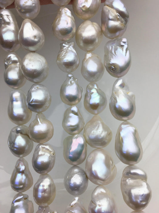 15.5'' A+ 12-14mm white flame ball pearl,FL15-2A-5-21