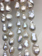 15.5'' A+ 12-14mm white flame ball pearl,FL15-2A-5-21