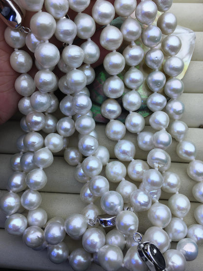 17.5'' AA+ 10-12mm white teardrop edison freshwater pearl necklace,NPN1-T30-15