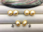 1 pair AAA 10.5-11mm Yellow Pearl stud earrings, bridal,wedding party earrings,SE1-T11