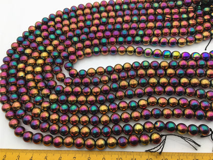 Golden/Green/Black 8mm Round Beads 15" Full Strand Wholesale Gemstones,G13-OTH-14
