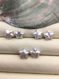 2 pairs AAA 11-13mm White Five pointed star Shape Freshwater Pearl White loose Beads Piar,no hole, wholesale,ZS-103-37-72