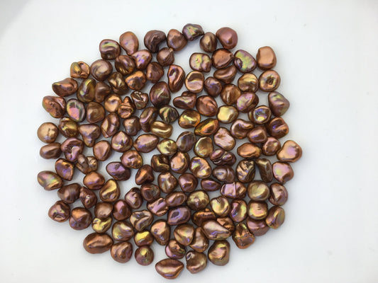 20pcs AAA 7-8mm Brown Keshi freshwater pearls,no hole,ZS-127-44
