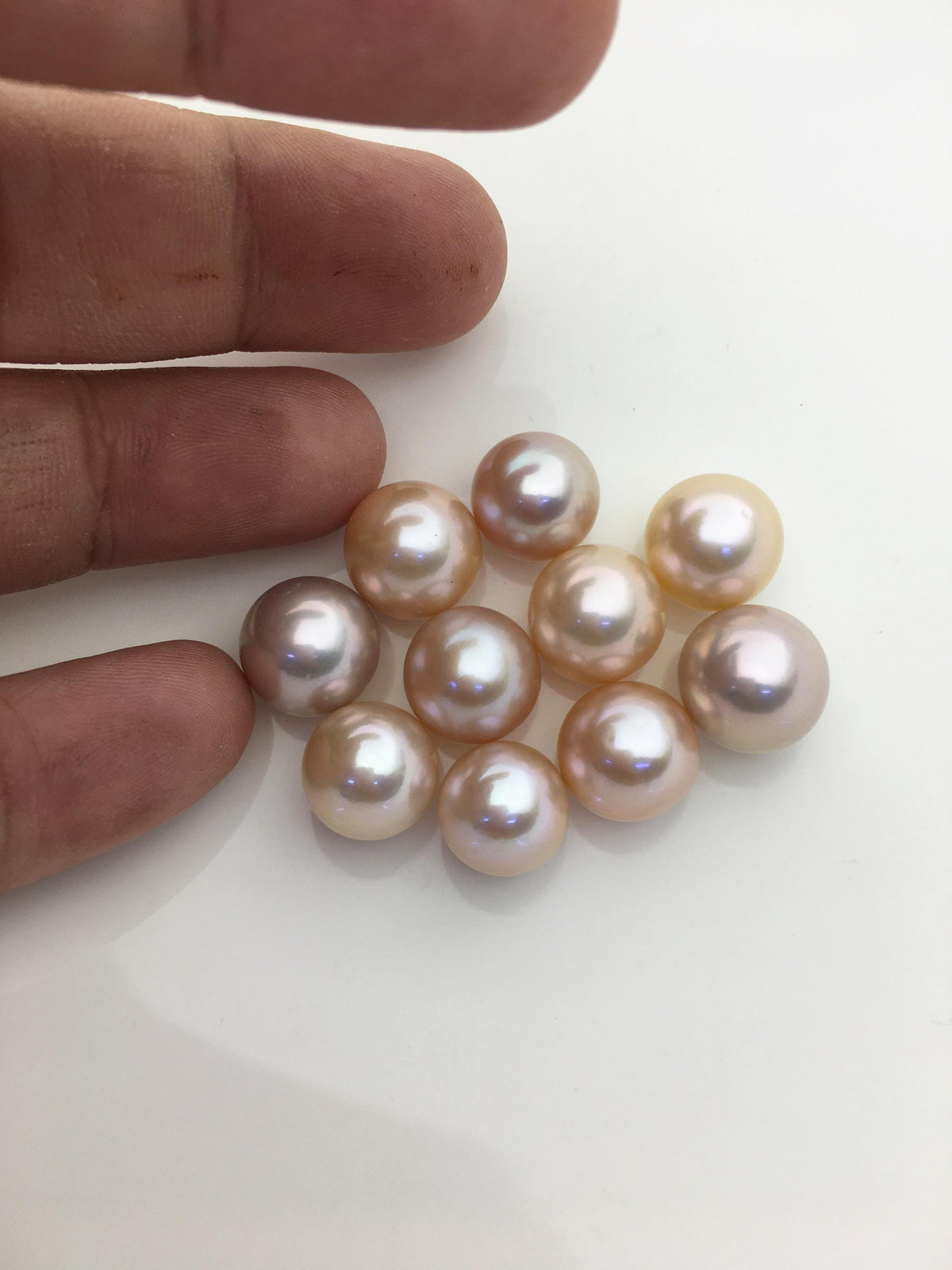 10pcs AAA+ 11-14mm natural color round Edison Freshwater Pearl,no hole,ED11-T1-17