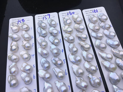 1 pair AAA 13-15x18-22mm Big White Flame ball Pearl Pairs-large Baroque freshwater pearl pairs,FL15-3A-8-67