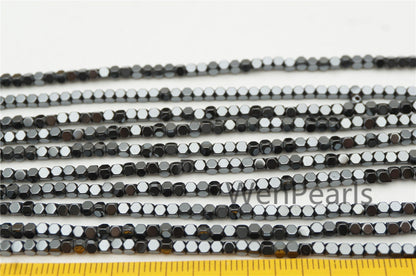 Hematite,2x2mm eight faceted Beads,AAA, 170 beads,15.5 inches,G50-OTH22-001
