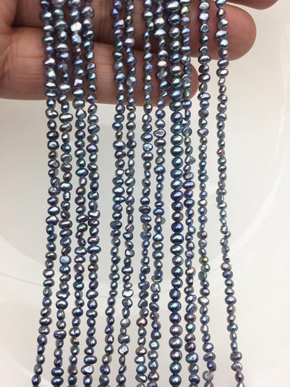 AAA 2-3mm black blue nugget seed pearls,irregular nugget freshwater pearl strand,cheap price,pearl factory china,LM2-3A-4