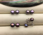 AAA 7-7.5mm Black Rainbow Pearl Stud Earrings, pearl earrings,S925 Sterling Silver,Wedding,classic pearl studs,SE1-064