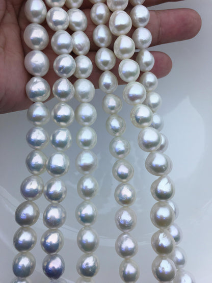 AA+ 9-11mm white side button round Edison Freshwater Pearl,ED12-2A-5-48