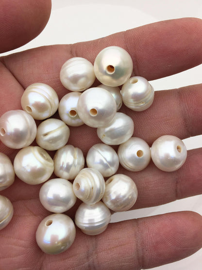 20pcs AA+ 12-13mm Big Thick white button round freshwater pearls,2.2mm large hole,Rondelle pearl Beads,loose freshwater pearl,SM12-2A-2