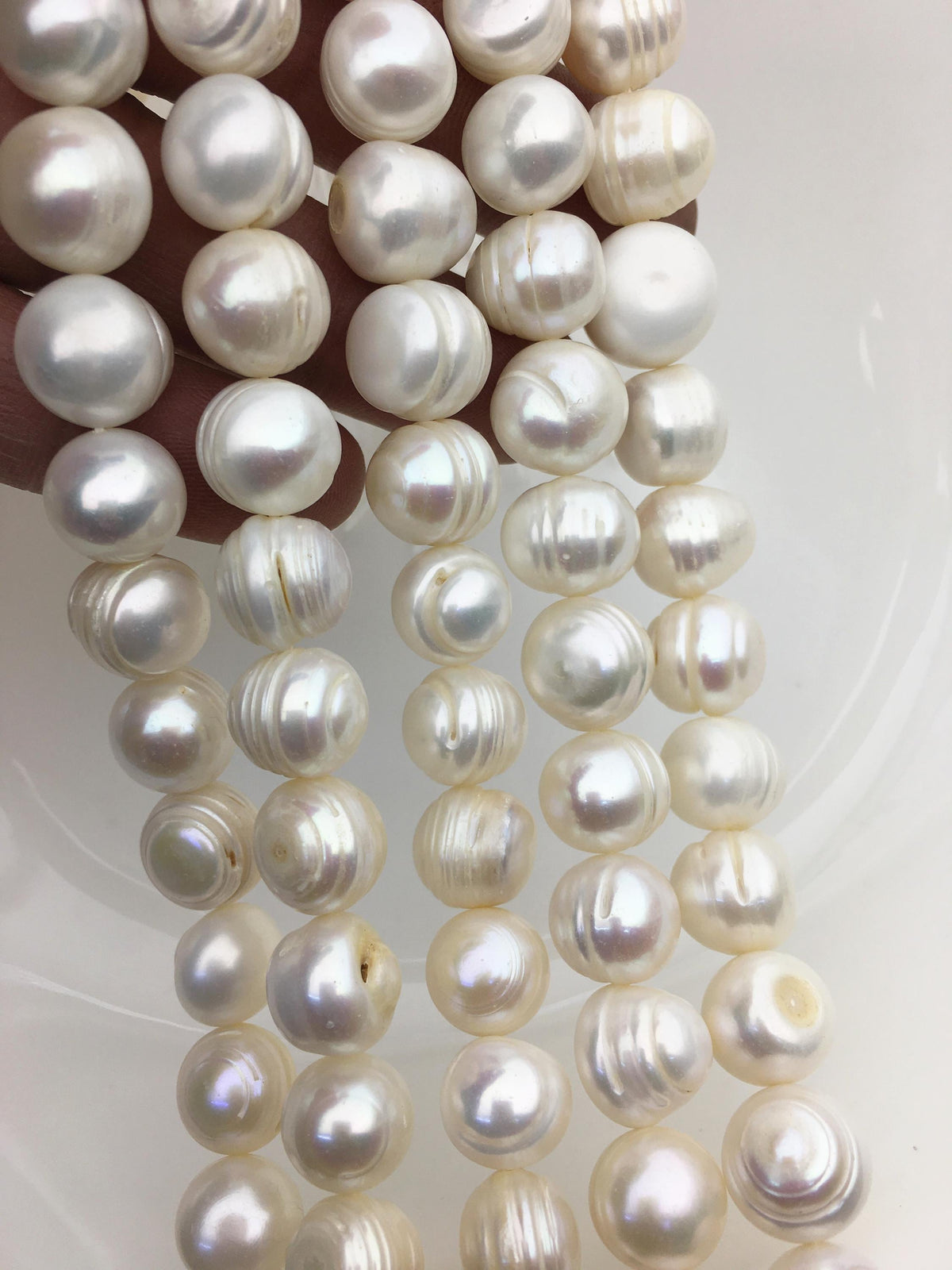 AA 11.3-12.2mm White Big Potato freshwater pearls,White freshwater pearl, pearl strand,big hole pearls, pearls for leather,CR12-2A-1