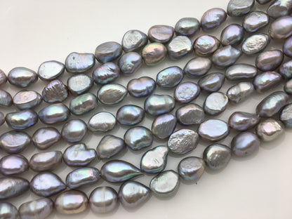 AA+ 9.2-10.2mm Deep gray nugget freshwater pearls,Cultured pearl,Irregular Beads for Pearl Necklace,LM10-T18